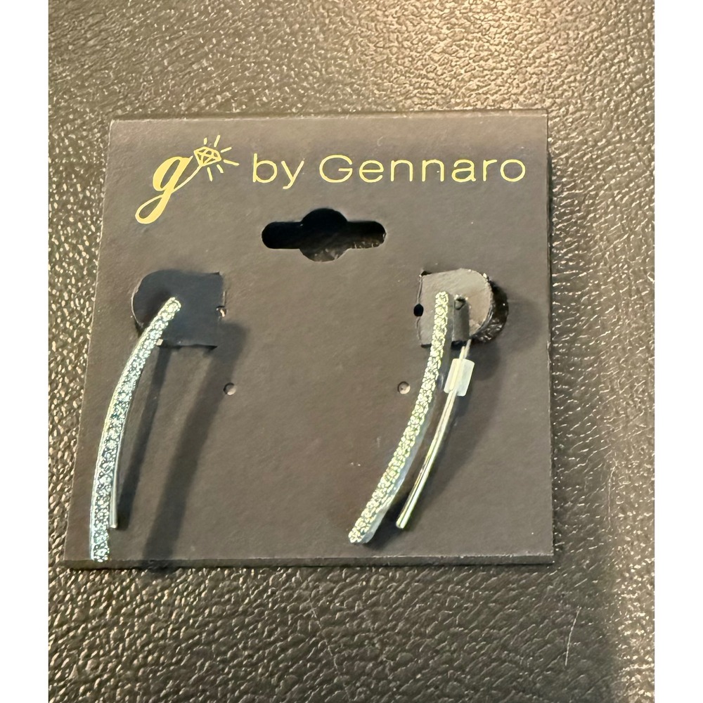 Womens Ear Climber Earrings Silver Tone Rhinestone Curved Bar NEW